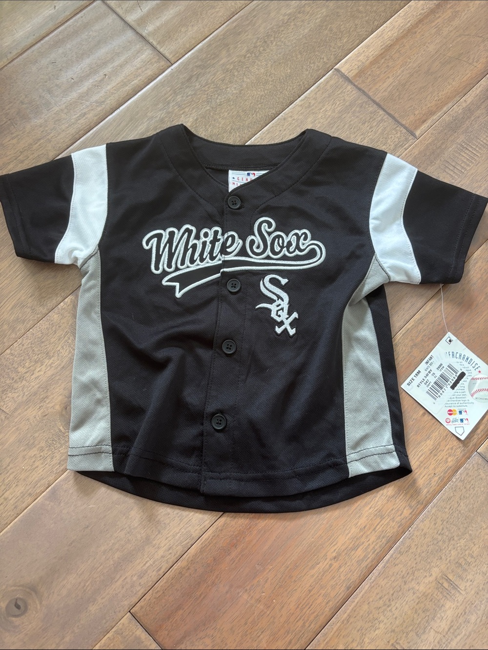 Chicago White Sox Toddler Button-Front Jersey Top - Black & Gray